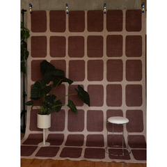 שטיח Canvas דגם Wine Square — בורגונדי, מרקם סיזל | Buona Casa