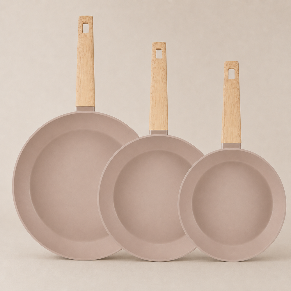 סט 3 מחבתות נון סטיק- Oxford almond rose EISENTHAL