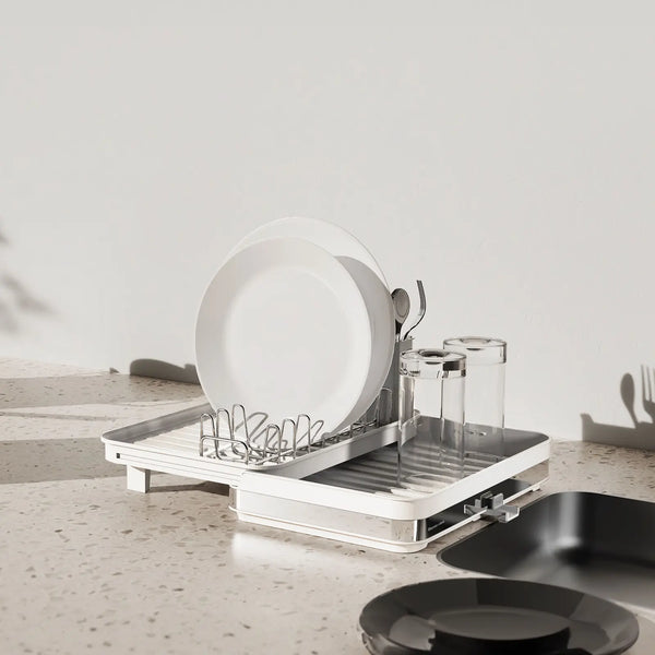 מתקן ייבוש כלים מתרחב לבן