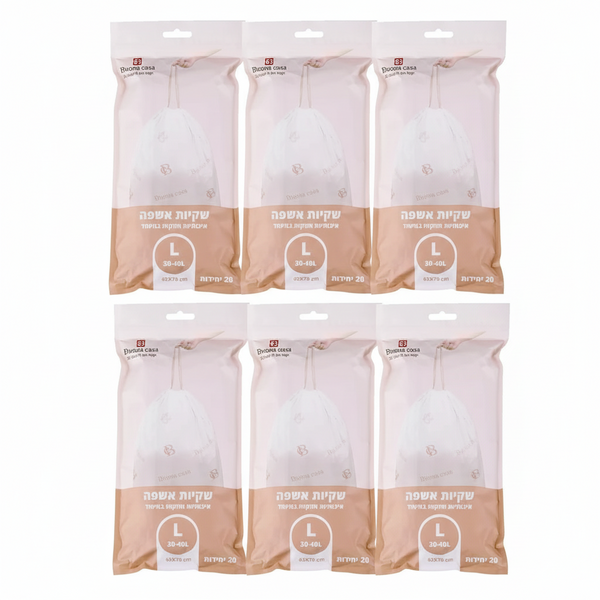6 מארזים של 20 יח׳ שקיות אשפה L