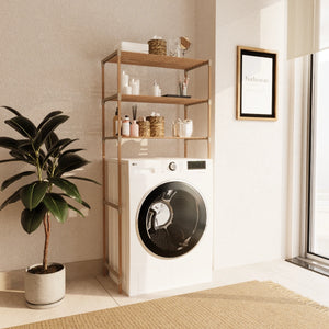 מדפים לאחסון מעל מכונת הכביסה