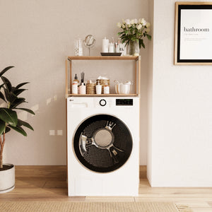 מדפים לאחסון מעל מכונת הכביסה