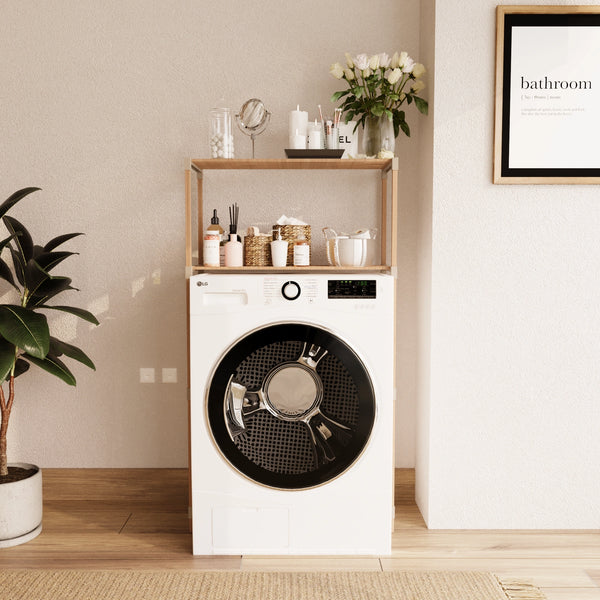 מדפים לאחסון מעל מכונת הכביסה