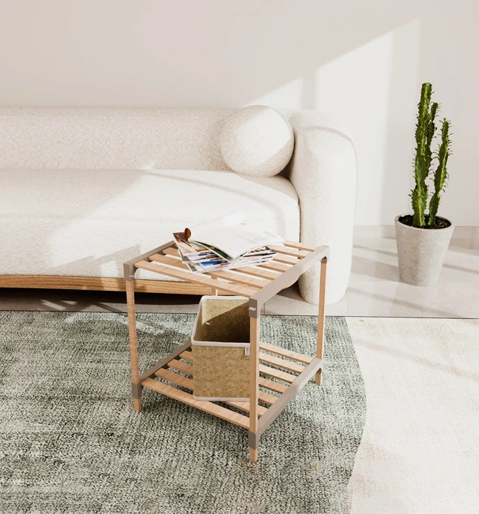 יחידת 2 מדפים/שולחן צד