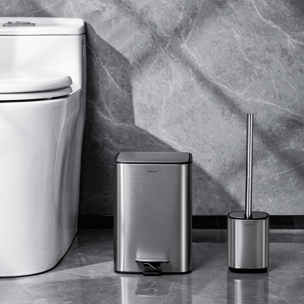 סט שירותים נירוסטה מוברשת Cube 5L