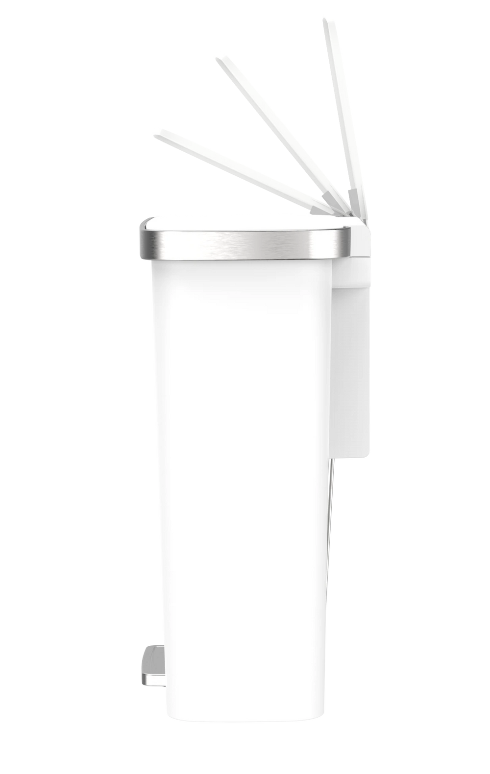 פח דוושה פלסטיק לבן VICENZA 50L + חבילת 20 שקיות זבל מתנה!