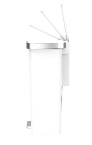 פח דוושה פלסטיק לבן VICENZA 50L + חבילת 20 שקיות זבל מתנה!