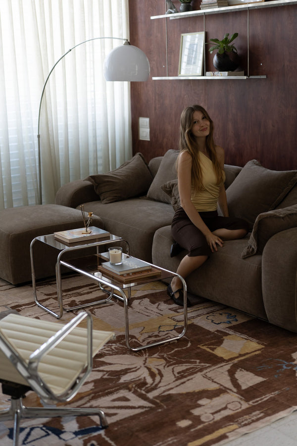 שטיח Brown Abstract Deluxe בסלון | בונה קאסה