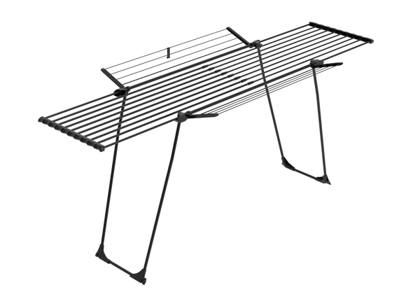 מתקן כביסה מתרחב CasaFlex Ultra XXL שחור עם כנפיים מוגדלות - פתוח | בונה קאסה