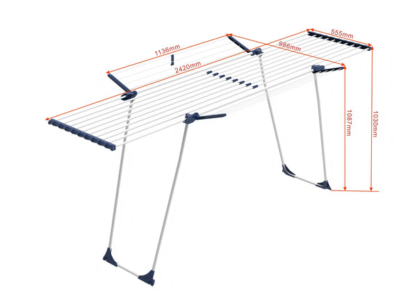 מידות CasaFlex Ultra XXL במצב פתוח: אורך 242 ס"מ, עומק 55.5 ס"מ, גובה 109 ס"מ | בונה קאסה