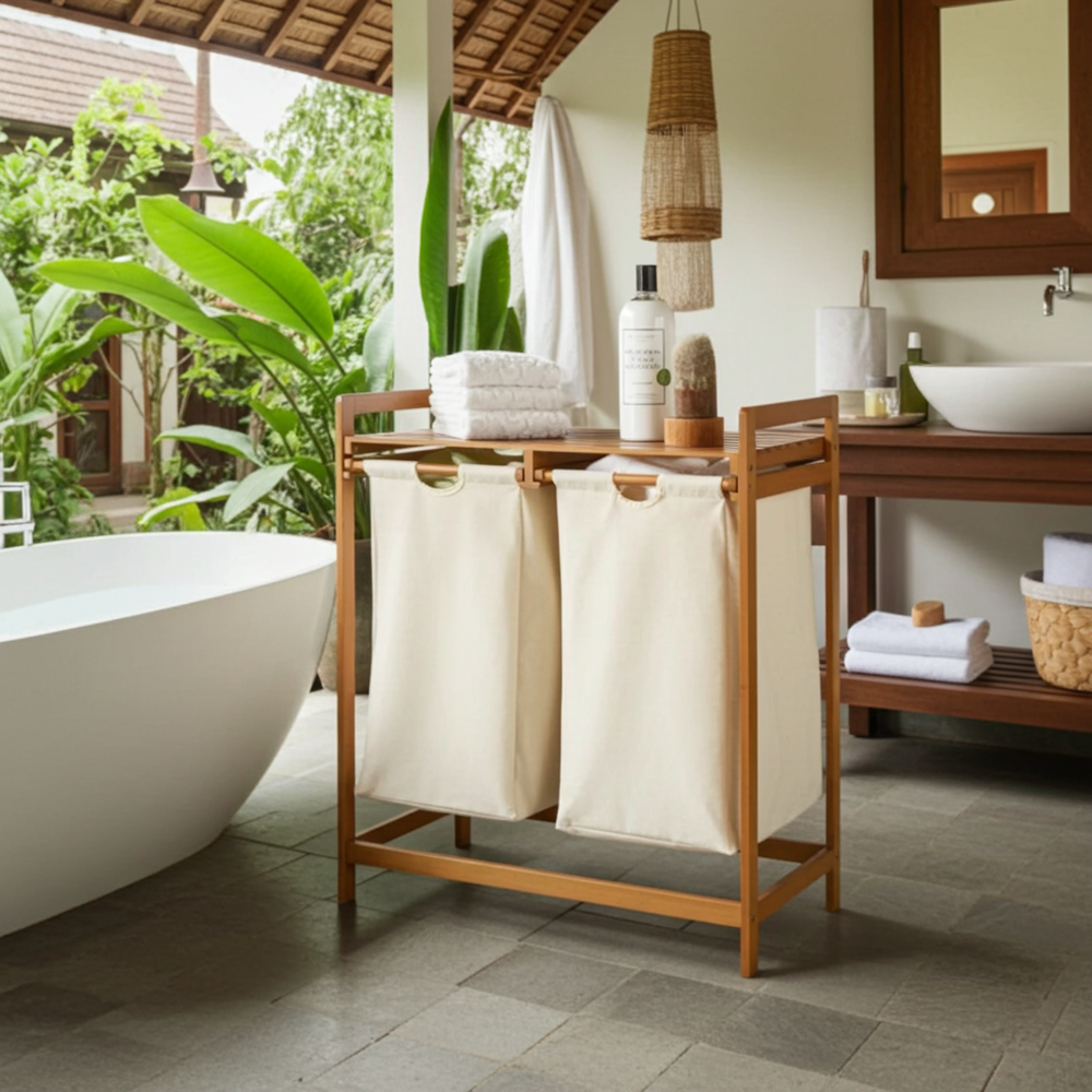 סל כביסה במבוק - שני תאים