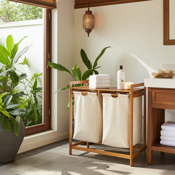 סל כביסה במבוק - שני תאים